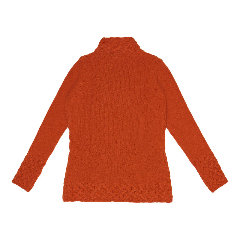 High Neck Trellis Sweater, Terracotta Colour